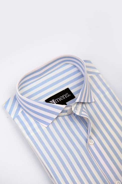 Light Blue Stripe Semi Formal Shirt