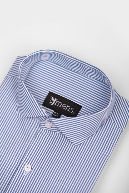 Blue Stripe Semi Formal Shirt