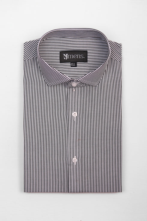 Black Stripe Semi Formal Shirt