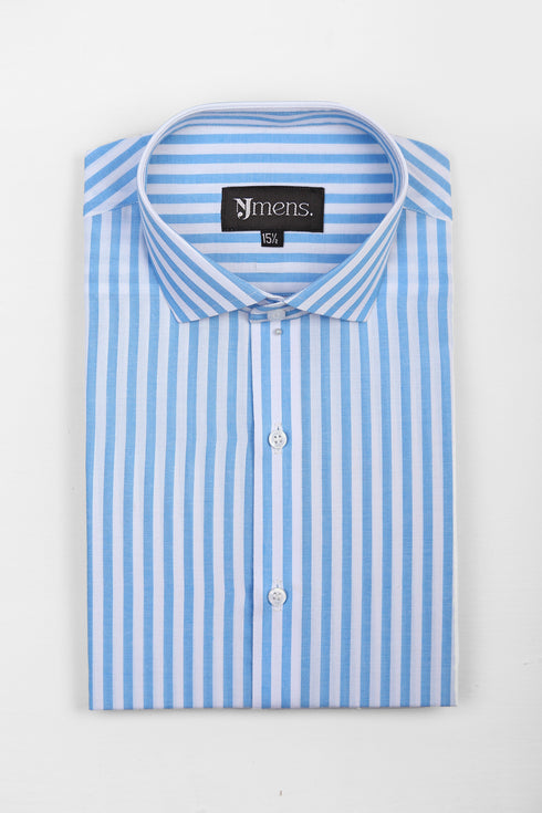 Blue Stripe Semi Formal Shirt
