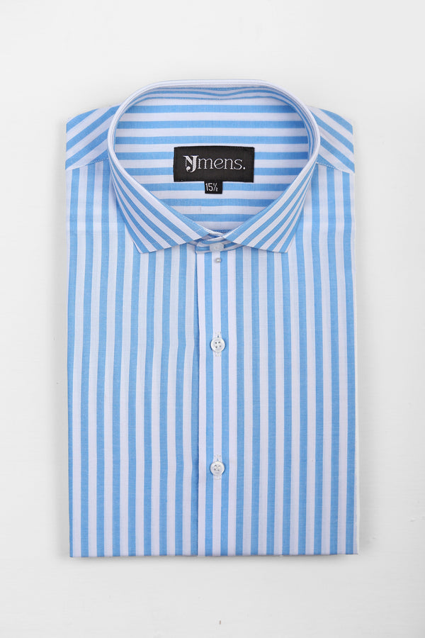 Blue Stripe Semi Formal Shirt
