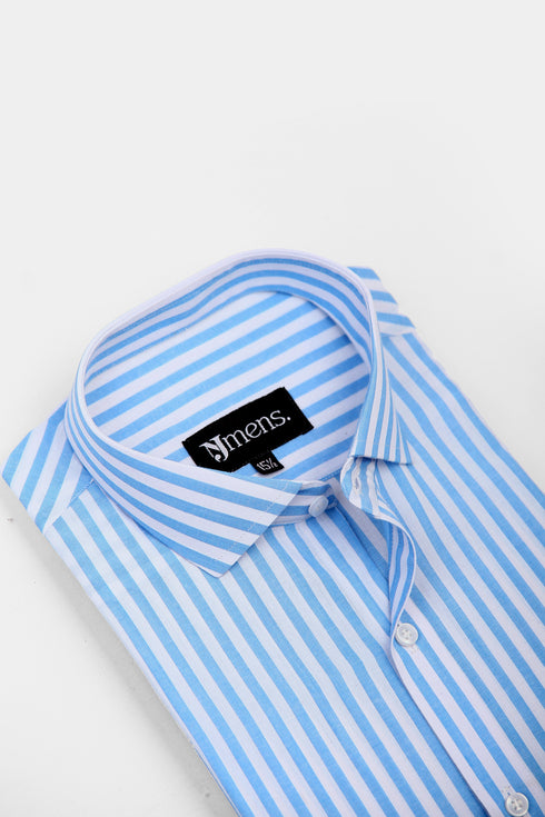 Blue Stripe Semi Formal Shirt