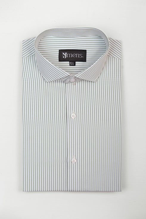 Green Stripe Semi Formal Shirt