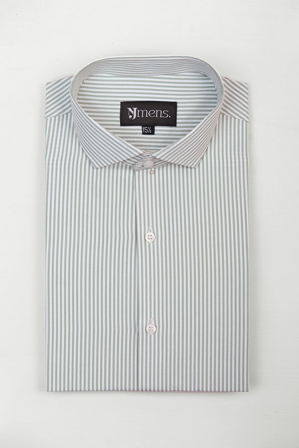 Green Stripe Semi Formal Shirt