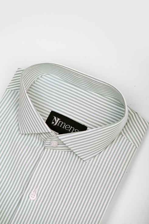 Green Stripe Semi Formal Shirt