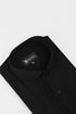 Black Pintex Design Tuxedo Shirt