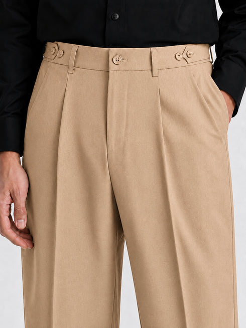 Beige Korean Adjustable Pants