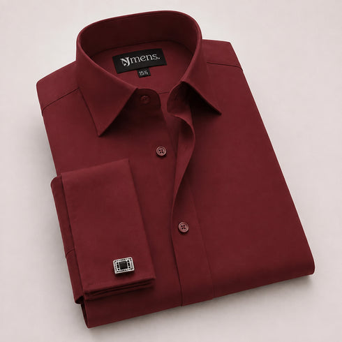 Maroon Cotton Formal Shirt