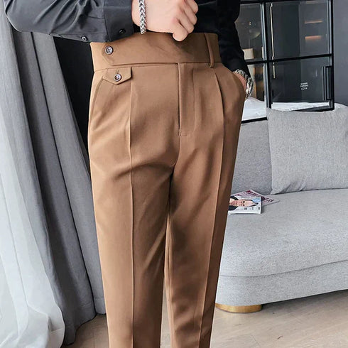 Brown High Waisted Gurkha Italian Trouser