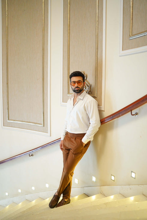 Brown High Waisted Gurkha Pant