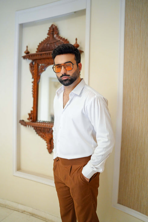 Brown High Waisted Gurkha Pant