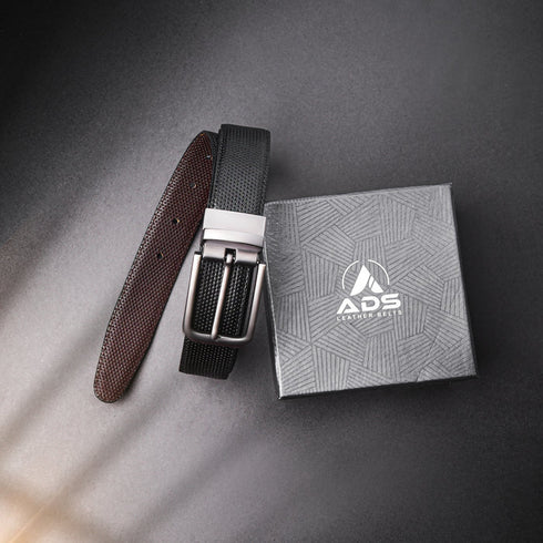 2-in-1 Reversible Leather Belt Needle Texture Art