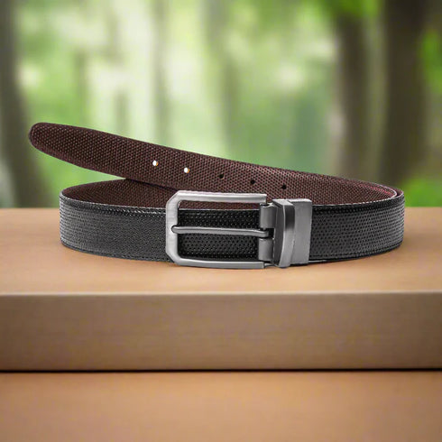 2-in-1 Reversible Leather Belt Needle Texture Art