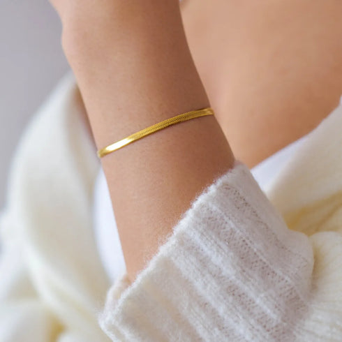 Flat Snake Bracelet Gold