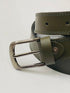 Casual Green Leather Dress Belt