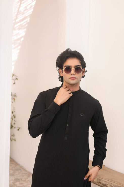 Black Wash & Wear Shalwar Kameez