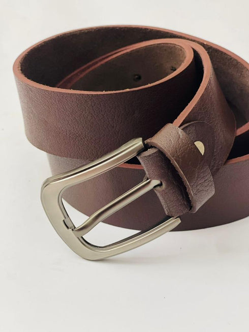 Men Brown Casual Leather Dress Belt