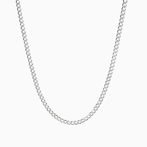 Cuban Curb Link Chain Silver