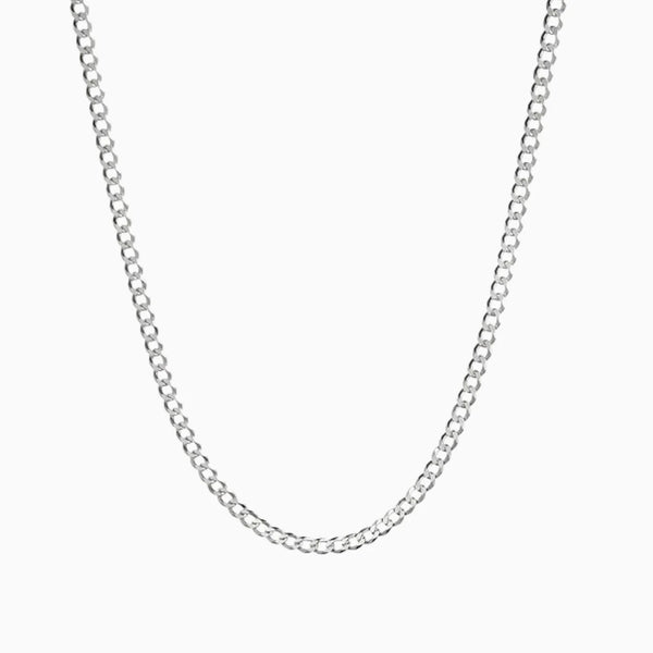 Cuban Curb Link Chain Silver