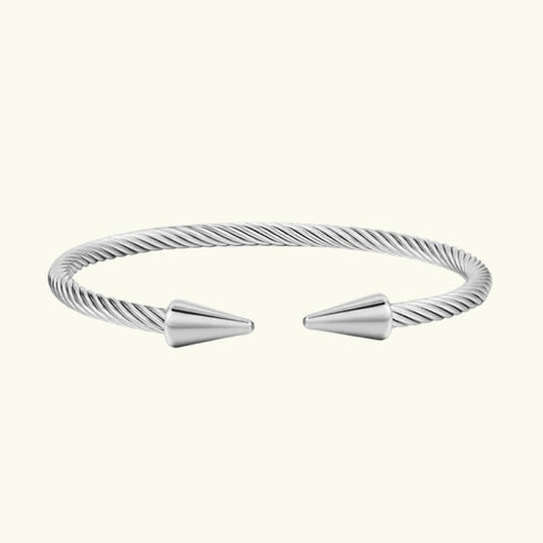 Silver Nail Titanium Steel Open Bracelet