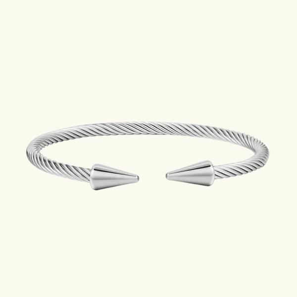 Silver Nail Titanium Steel Open Bracelet
