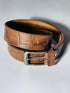 Men Brown Leather Dress Belt