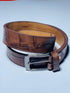Men Brown Leather Dress Belt