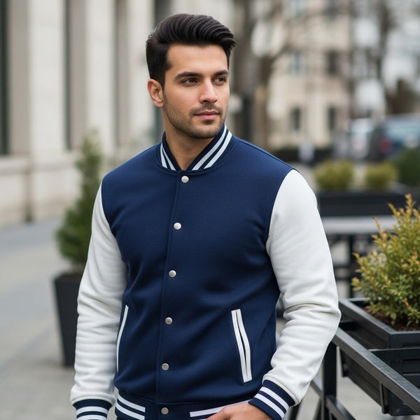 Blue and White Baseball Jacket