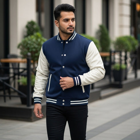 Blue and White Baseball Jacket