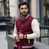 Maroon and White Baseball Jacket