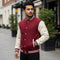 Maroon and White Baseball Jacket