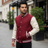 Maroon and White Baseball Jacket