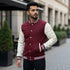 Maroon and White Baseball Jacket