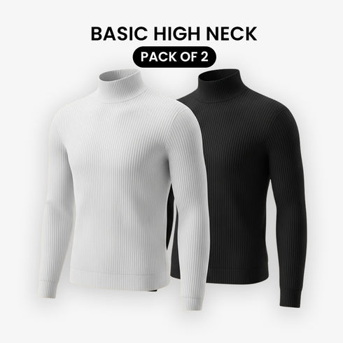 Pack Of 2 Basic High Neck