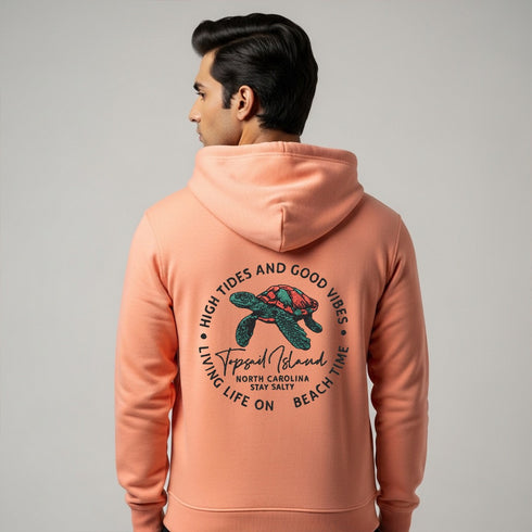 Peach Embroidered Hoodie (UniSex)