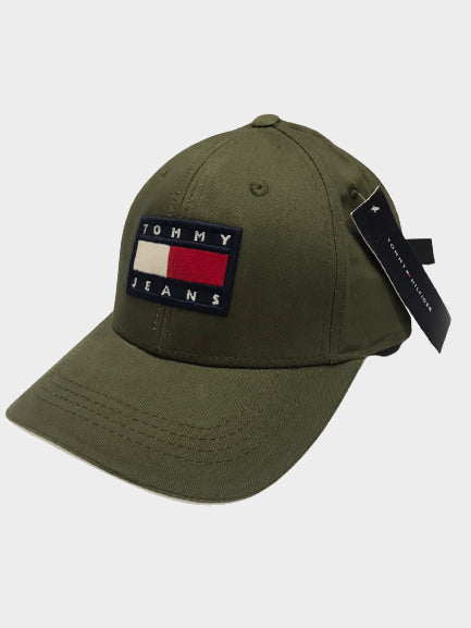 Men Olive Tommy Jeans Logo Cap