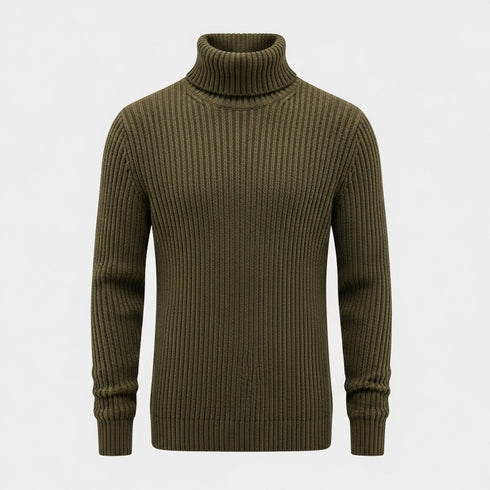 Olive Green Hi-Neck