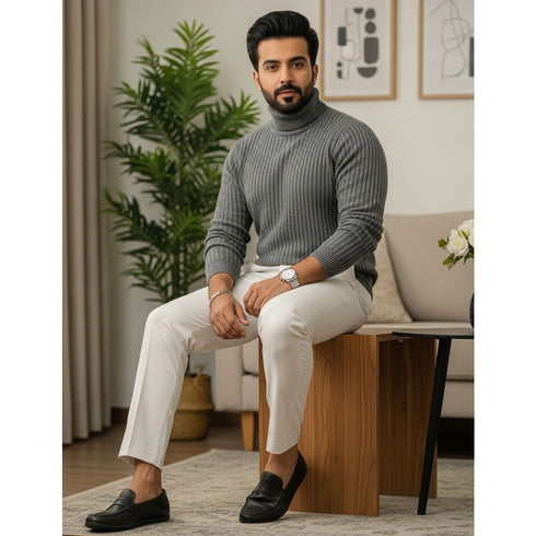 Charcoal Grey Hi-Neck