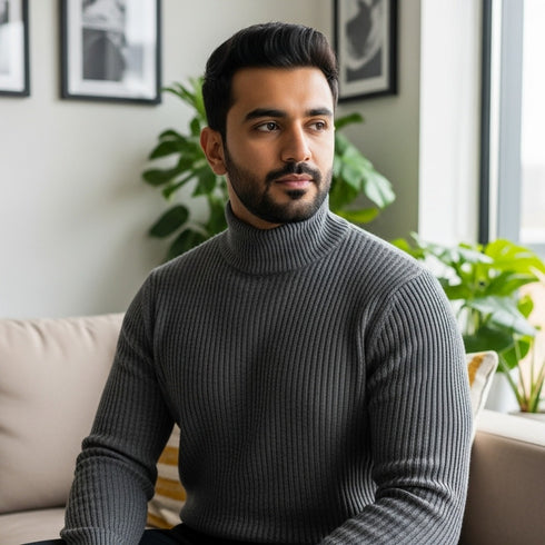 Charcoal Grey Hi-Neck