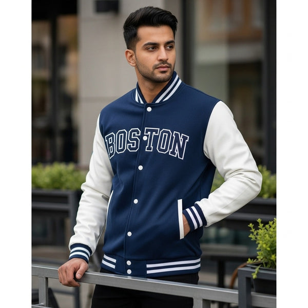 Navy Blue Boston Baseball Jacket