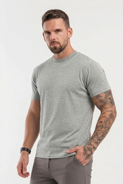 Essential Cotton T-Shirt - Heather Grey