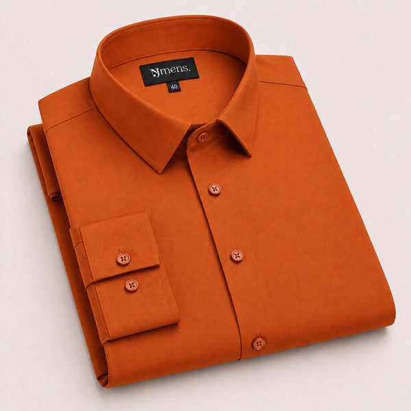 Orange Formal Cotton Shirt