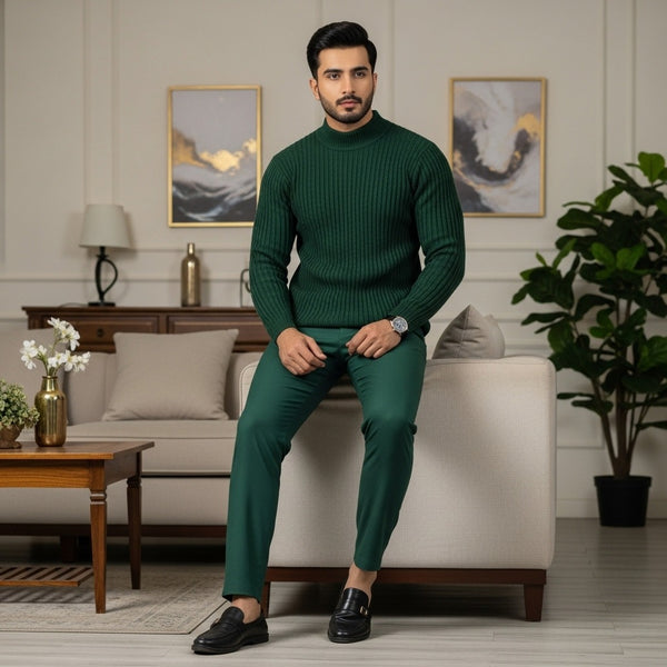 Dark Green Hi-Neck