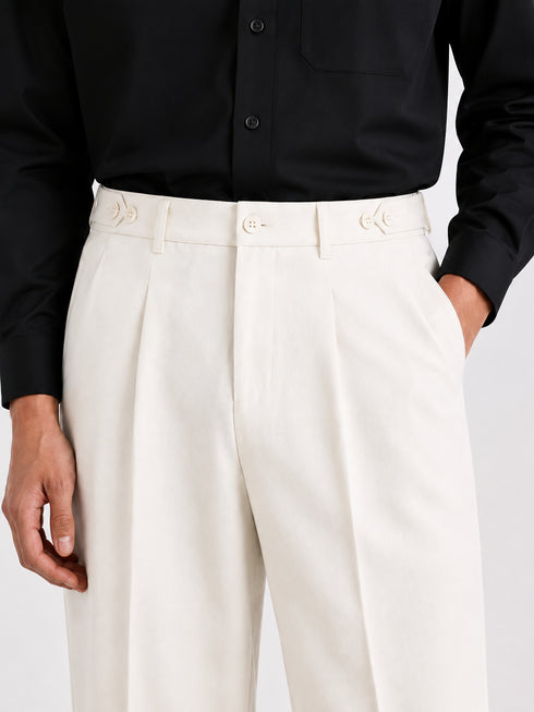 White Korean Adjustable Pants