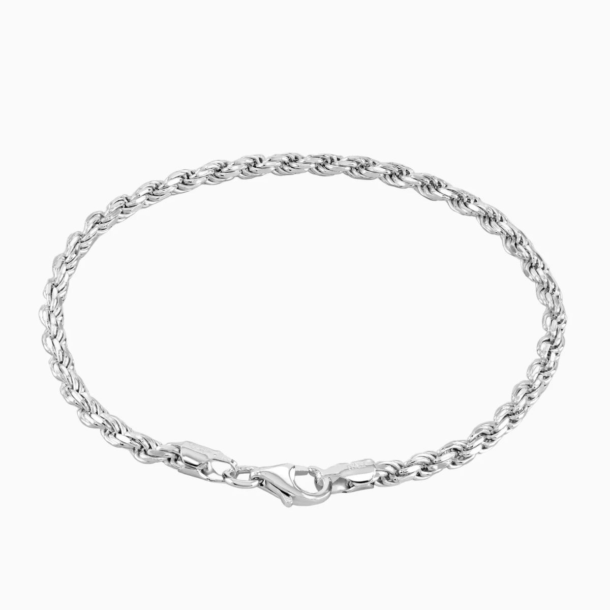 Diamond Cut Rope Bracelet Silver – NJ Mens